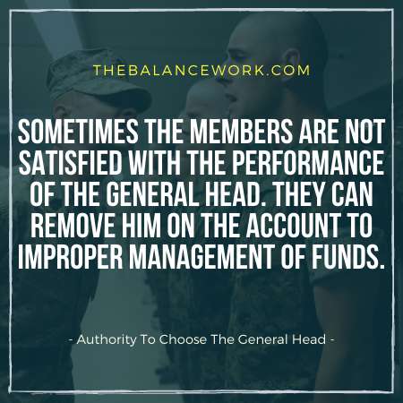 Authority To Choose The General Head