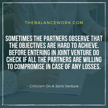 Criticism On A Joint Venture