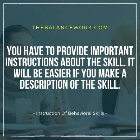 Instruction Of Behavioral Skills
