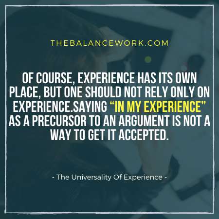 The Universality Of Experience