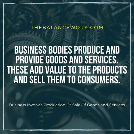 Business Involves Production Or Sale Of Goods and Services