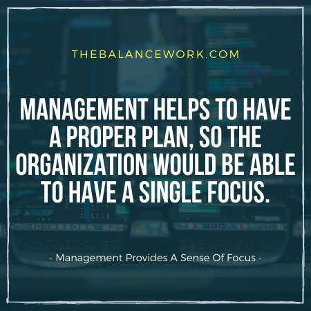 Management Provides A Sense Of Focus