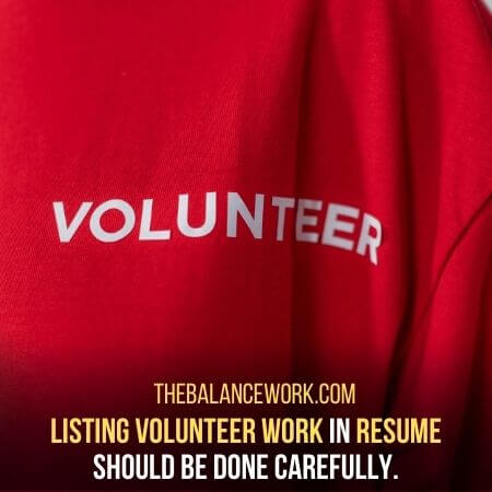 listing volunteer work